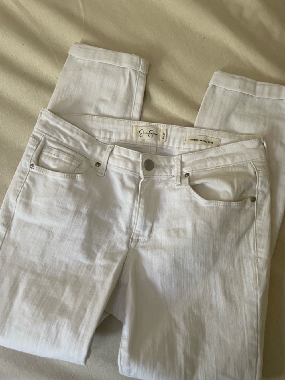 Y2K Jessica Simpson white skinny jeans women's 4 S XS